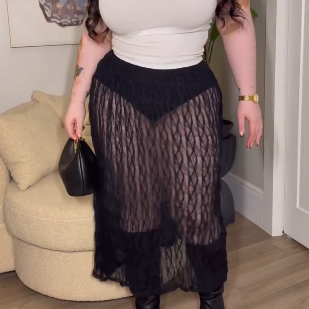 Black Sheer Maxi Skirt